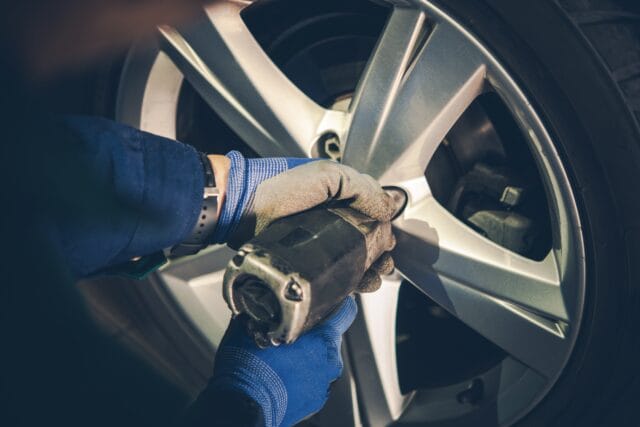 Tire Installation, wheel replacement, tire rotation, pneumatic impact wrench